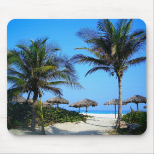 Tapis De Souris Palmiers tropicaux Ocean Beach Paradise Mousepad