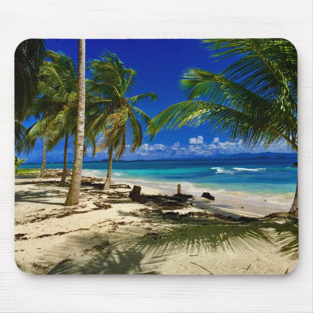 Tapis De Souris Palmiers tropicaux San Blas Panama Sandy Beach Isl (Devant)