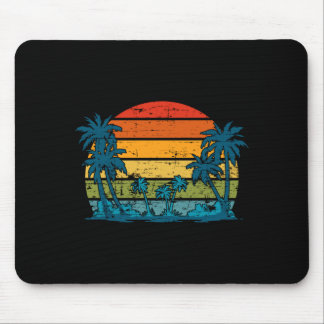 Tapis De Souris Palmiers vacances d'été île tropicale rétro