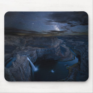 Tapis De Souris Palouse Falls Park & Voie lactée État de Washing