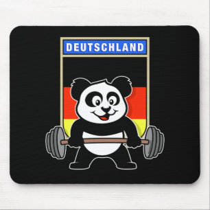 Tapis De Souris Panda allemand d'haltérophilie