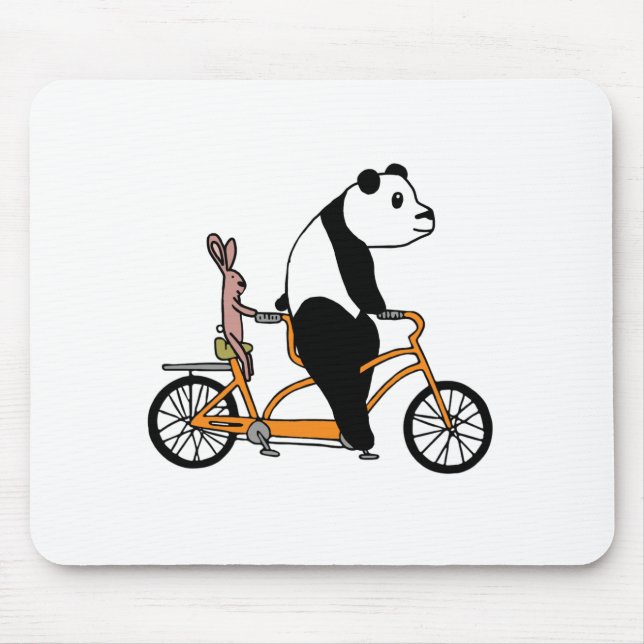 Tapis De Souris Panda and Rabbit Vélo Tandem Kids (Devant)