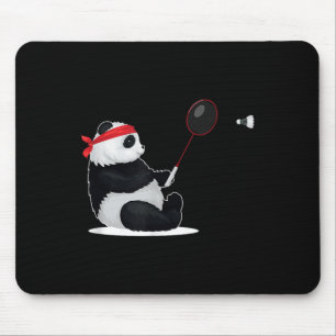 Tapis De Souris Panda Badminton Drôle Douce Sport Humour Volant An