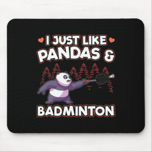 Tapis De Souris Panda Badminton I Just Love Pandas