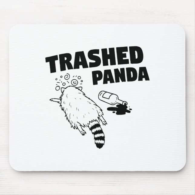 Tapis De Souris Panda Crashed, Raton laveur Drôle Ivre, Drôle Poub (Devant)