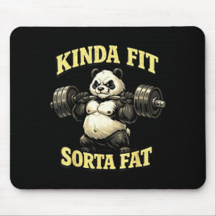 Tapis De Souris Panda de gym drôle_ un peu en forme un peu gros mu