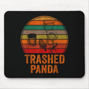 Tapis De Souris Panda Dégradé Drôle de Raton Laveur Ivre Vintage D