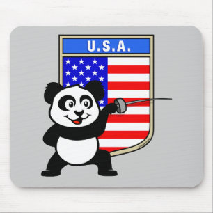 Tapis De Souris Panda d'escrime aux USA