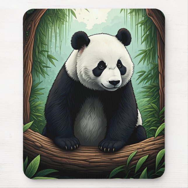 Tapis De Souris Panda in Lush Greenery (Devant)