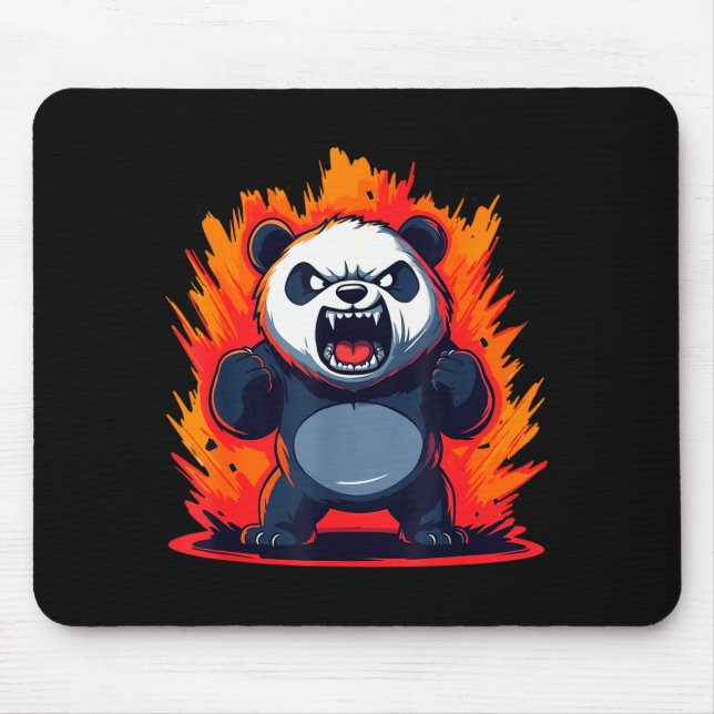 Tapis De Souris Panda Looking Angry Graphic Funny Panda Kawaii  (Devant)