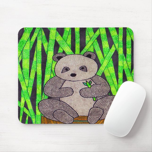 Tapis de souris Panda (simple) (Avec souris)