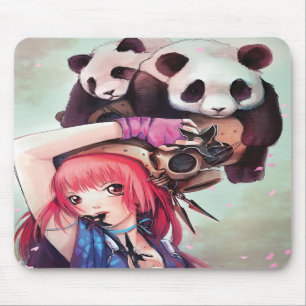 Tapis De Souris Pandas Mousepad de Ninja de pêche