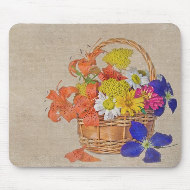 Tapis De Souris Panier à fleurs (Devant)