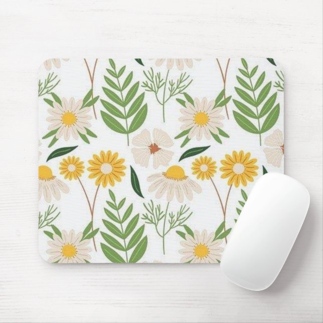 Tapis De Souris Panier à souris à fleurs florales ! (Avec souris)