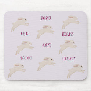 Tapis De Souris Panier à souris lapin mignon avec de belles parole