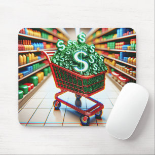 Tapis De Souris Panier Avec Signes Dollar