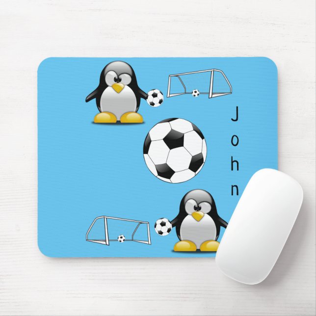 Tapis De Souris Panier de balle de football de pingouin! Tapis de  (Avec souris)