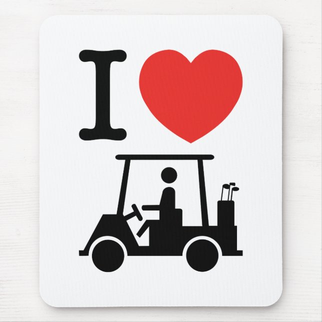 Tapis De Souris Panier de golf I Heart (Love) (Devant)