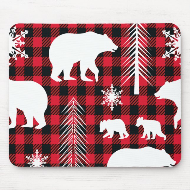 Tapis De Souris Panier de la souris Motif Ours de Noël (Devant)