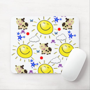 Tapis De Souris Panier de la souris Soleil de vache Nuages ! Tapis