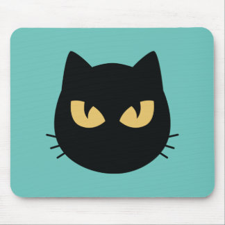 Tapis De Souris Panier de souris à visage de chat noir