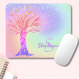 Tapis De Souris Panier de souris arc-en-ciel Monogramme