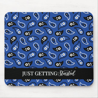 Tapis De Souris Panier de souris bleu et noir Paisley