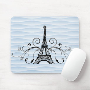 Tapis De Souris Panier de souris bleu Tour Eiffel