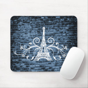 Tapis De Souris Panier de souris bleu Tour Eiffel