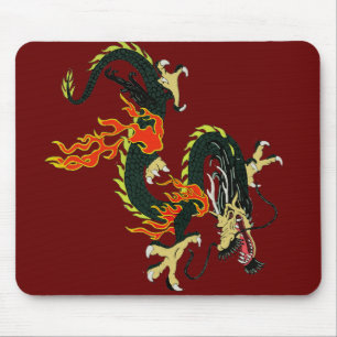 Tapis De Souris Panier de souris de dragon chinois noir