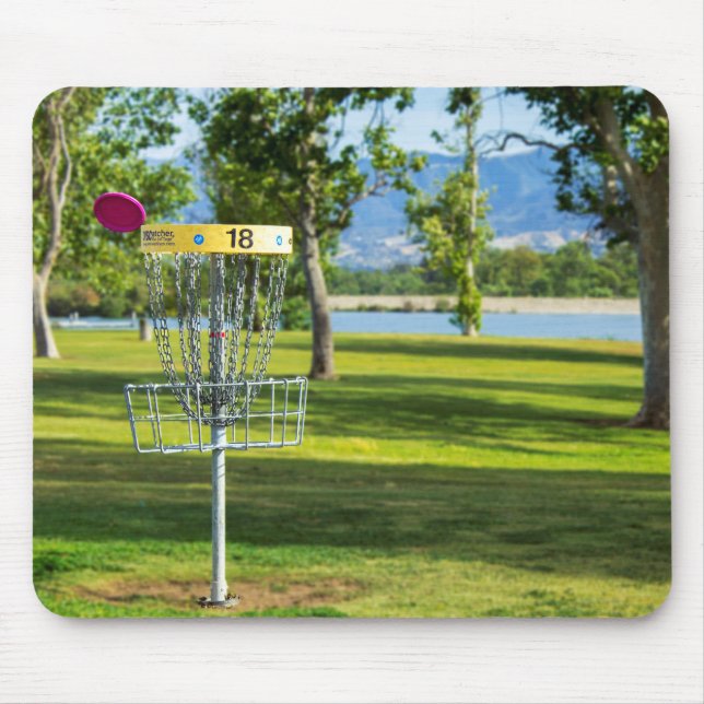 Tapis De Souris Panier de souris de golf sur disque (Devant)