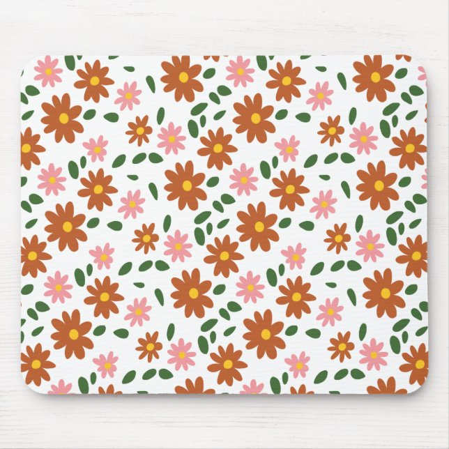 Tapis De Souris Panier de souris de patchs de fleurs (Devant)