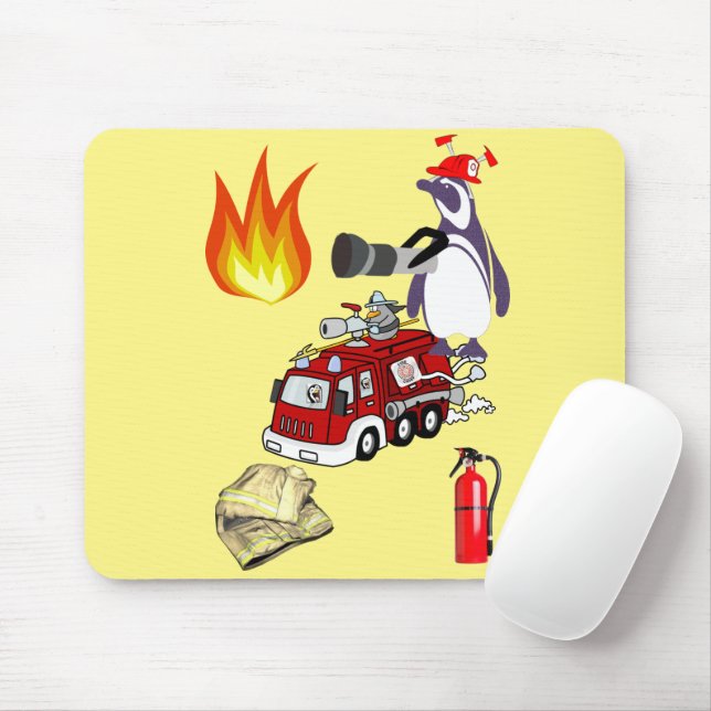 Tapis De Souris Panier de souris de pompier de pingouin ! Tapis de (Avec souris)