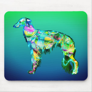 Tapis De Souris Panier de souris en argent bleu-vert