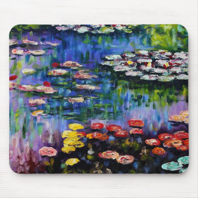 Tapis De Souris Panier de souris Monet Purple Water Lilies (Devant)