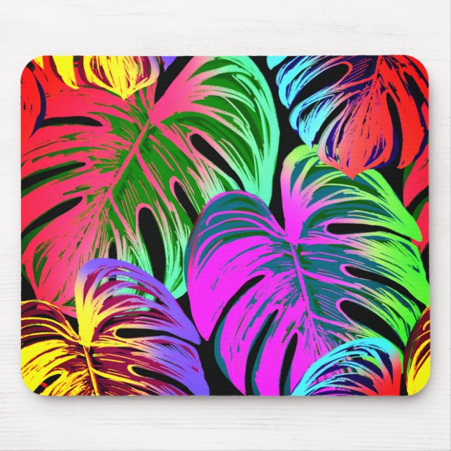 Tapis De Souris Panier de souris Motif Tropical feuille (Devant)