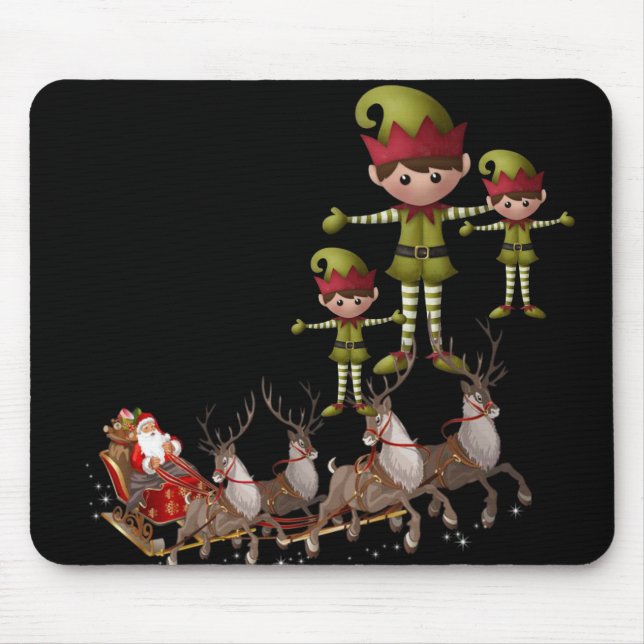 Tapis De Souris Panier de souris père Noël (Devant)