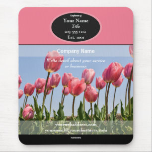 Tapis De Souris Panier de souris promotionnel pour tulipes roses -