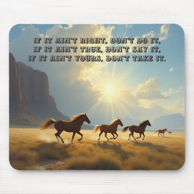 Tapis De Souris Panier de souris Proverbe Cowboy (Devant)