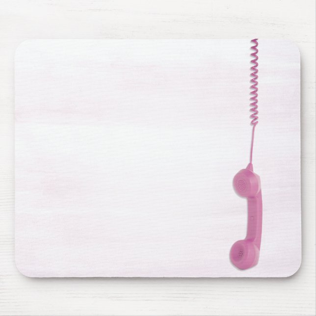 Tapis De Souris Panier de souris récepteur téléphonique rose (Devant)