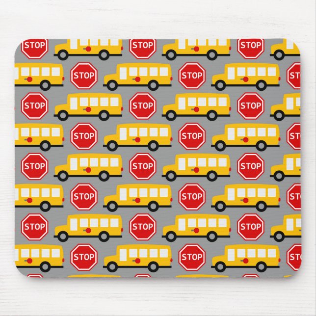 Tapis De Souris Panneau Bus scolaire et arrêt (Devant)