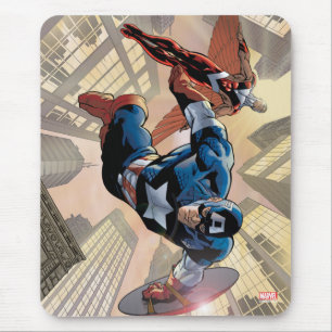 Tapis De Souris Panneau comique Captain America & Falcon