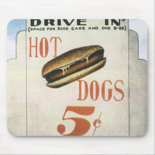 Tapis De Souris Panneau d'affichage vintage, plus grand drive-in a