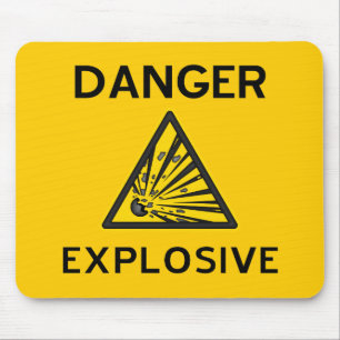 Tapis De Souris Panneau d'avertissement explosif Mousepad