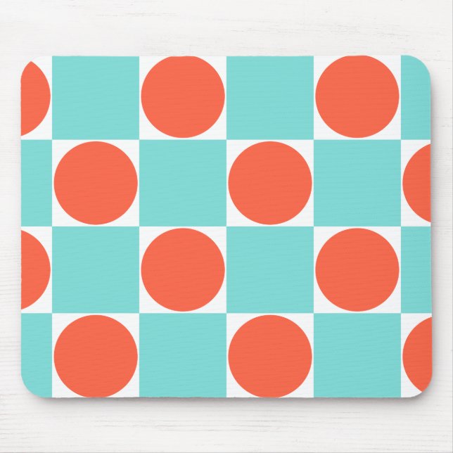 Tapis De Souris Panneau de contrôle Coral et Aqua Circle (Devant)
