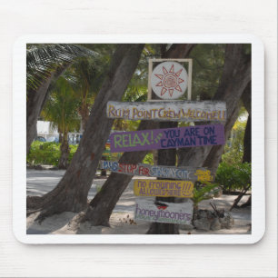 Tapis De Souris Panneau de signalisation Rum Point Grand Cayman