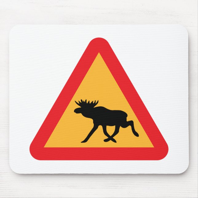 Tapis De Souris Panneau de signalisation suédois de l'orignal de p (Devant)