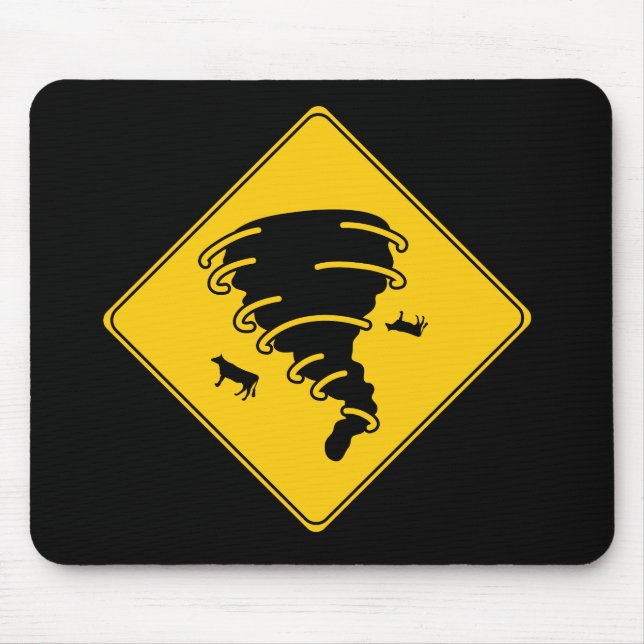 Tapis De Souris Panneau routier - Tornado (Devant)