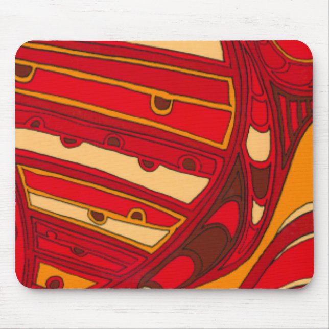 Tapis De Souris Panneaux orange Abstraits (Devant)