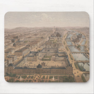 Tapis De Souris Panorama de Paris sur la Seine et le Louvre